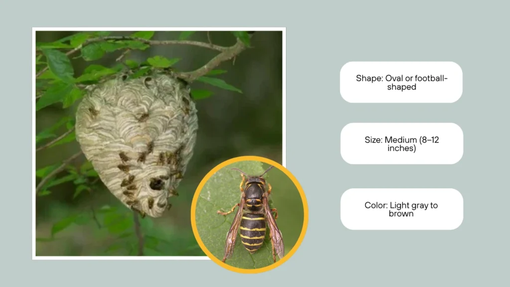 Median Wasp (Hornet-like) Nest