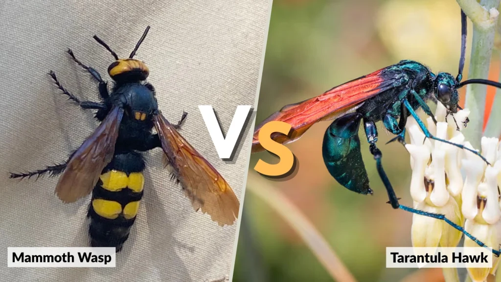 Mammoth Wasp vs. Tarantula Hawk