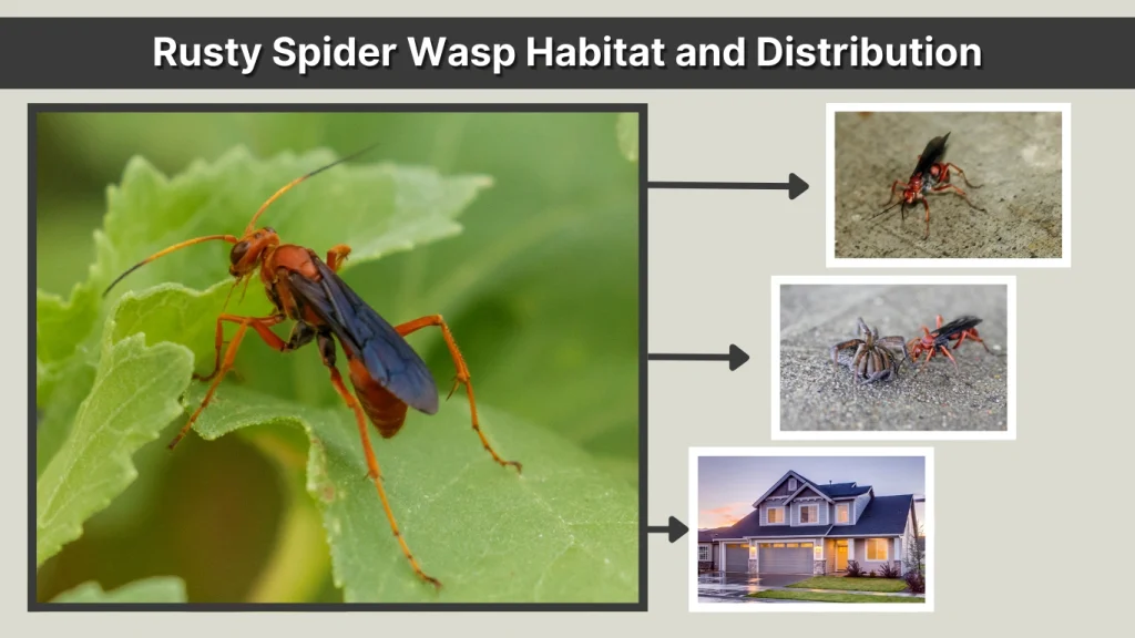 Rusty Spider Wasp Habitat and Distribution