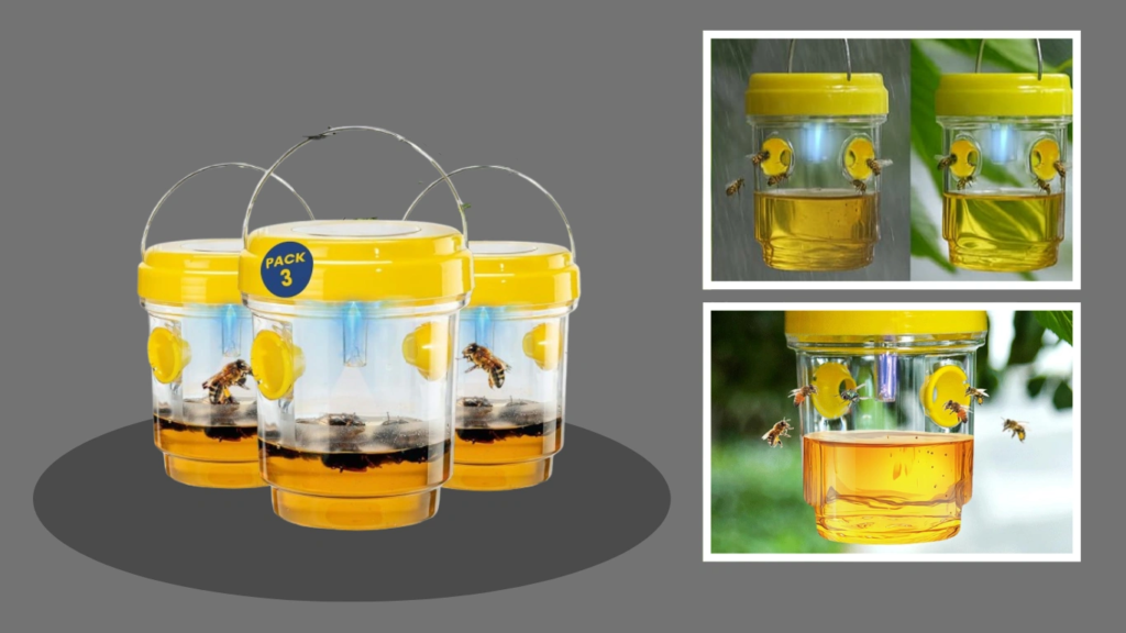 3-Pack Solar Wasp Traps Outdoor Hanging