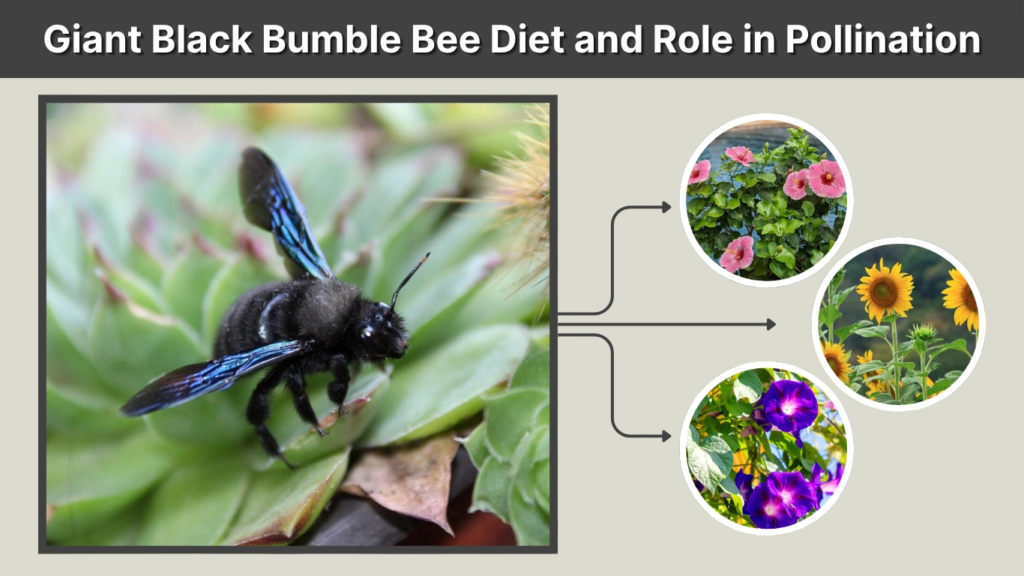Giant Black Bumble Bee Diet and Role in Pollination