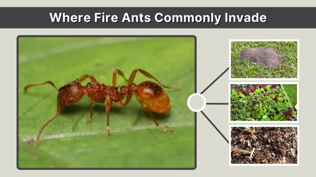 Where Fire Ants Commonly Invade