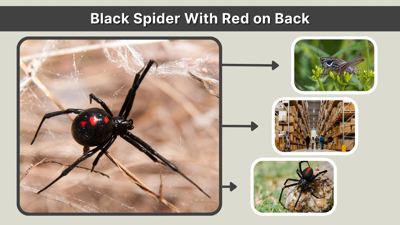 Black Spider With Red on Back Identification, Species, and Safety