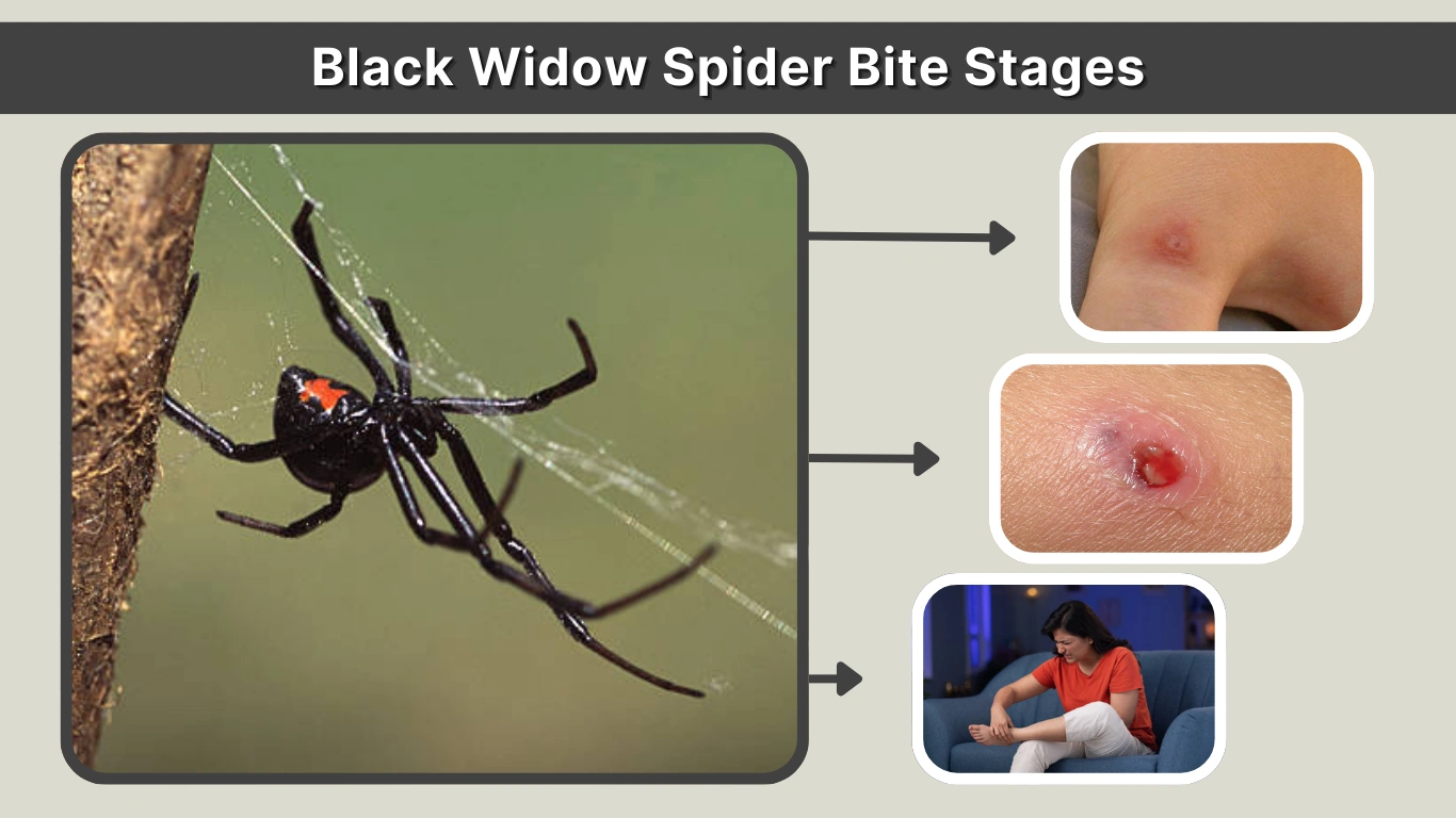 Black Widow Spider Bite Stages How Symptoms Progress