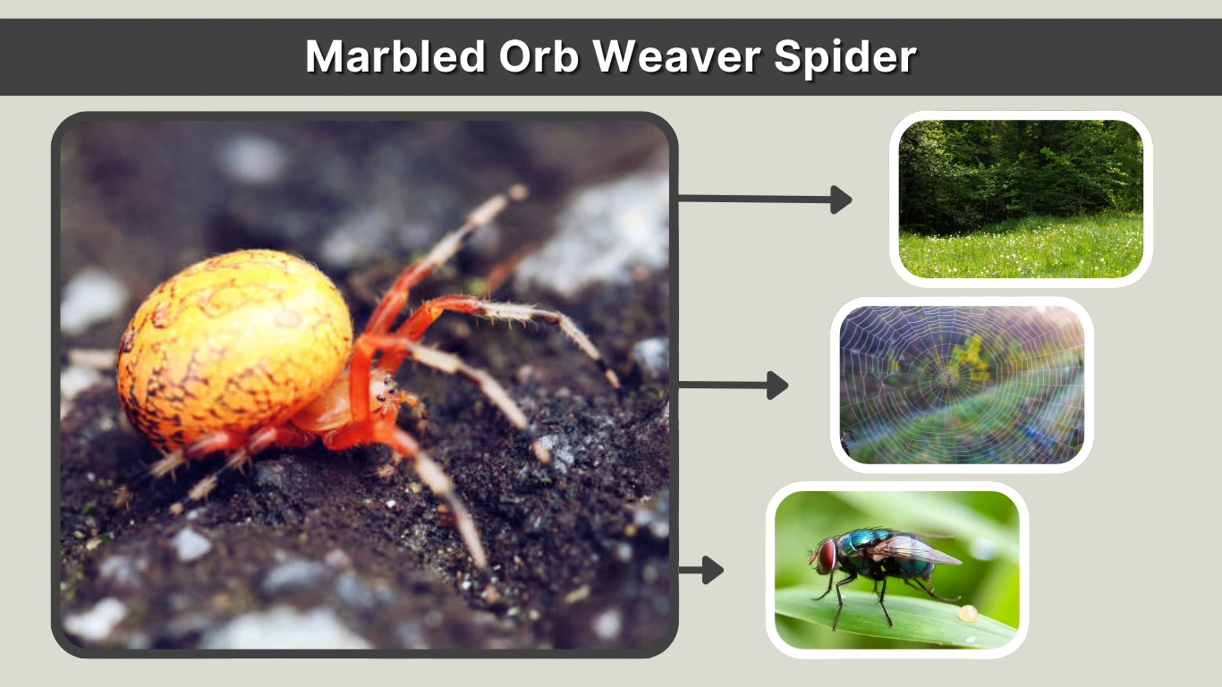 Marbled Orb Weaver Spider Identification, Habitat, and Facts