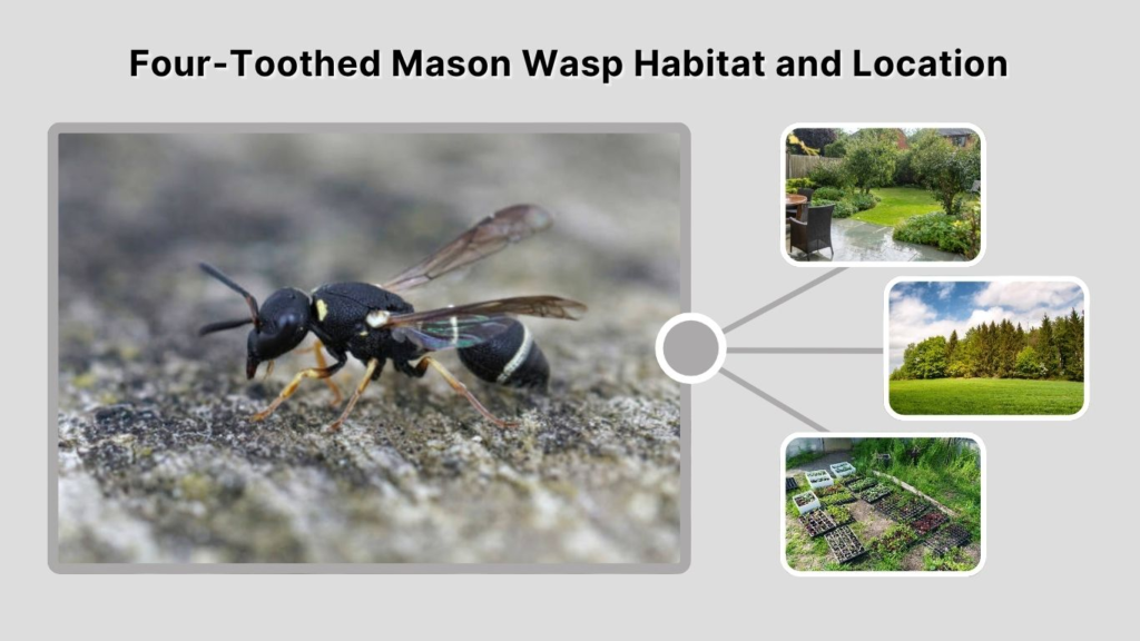 Four-Toothed Mason Wasp Habitat and Location