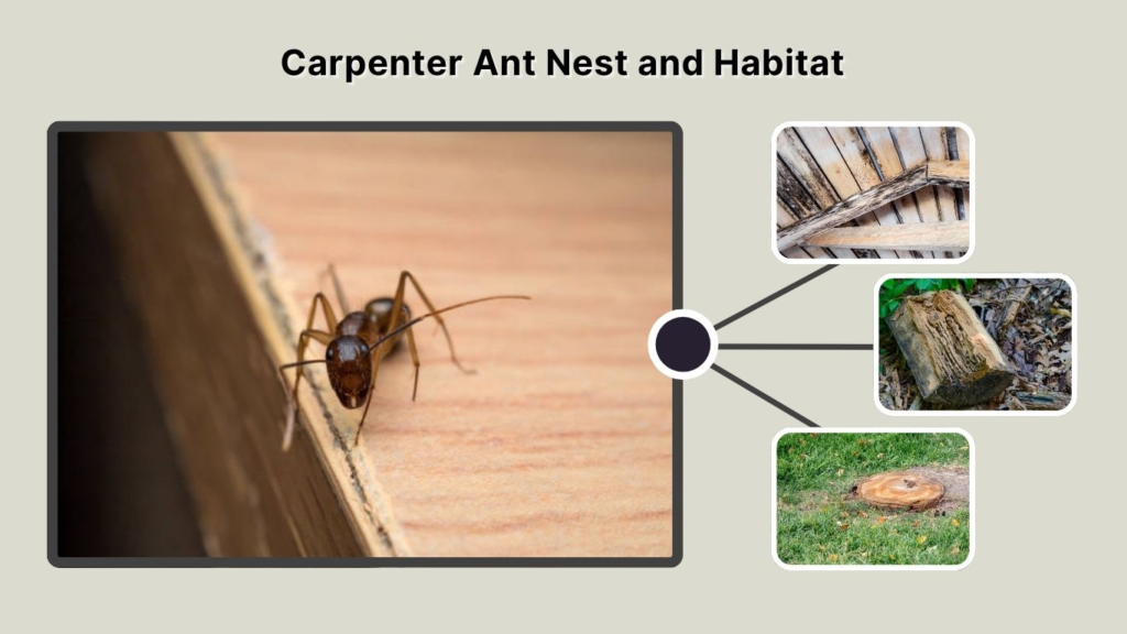 Carpenter Ant Nest and Habitat