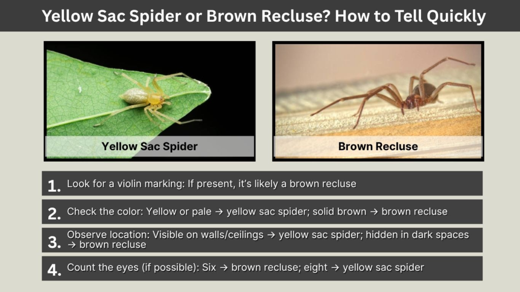 Yellow Sac Spider or Brown Recluse? How to Tell Quickly