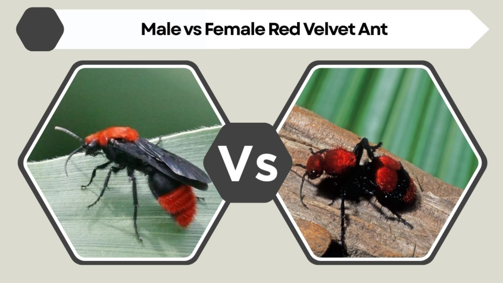 Male vs Female Red Velvet Ant