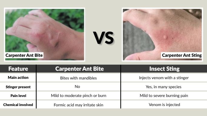 Carpenter Ant Bite vs Sting: Key Differences