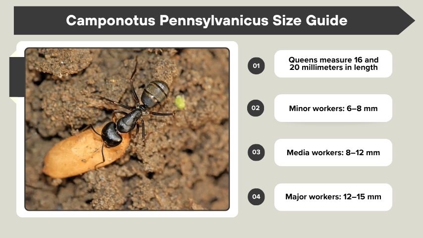 Camponotus Pennsylvanicus Size Guide