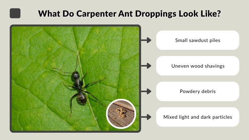 What Do Carpenter Ant Droppings Look Like?