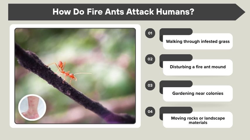How Do Fire Ants Attack Humans?