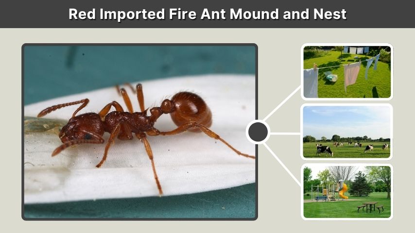 Red Imported Fire Ant Mound and Nest