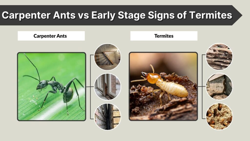 Carpenter Ants vs Early Stage Signs of Termites