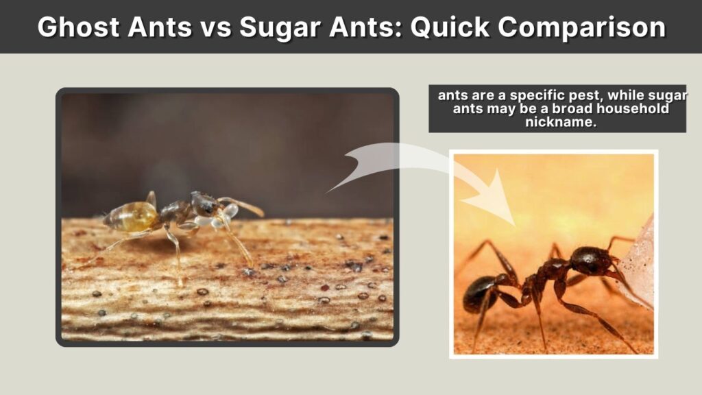 Ghost Ants vs Sugar Ants: Quick Comparison