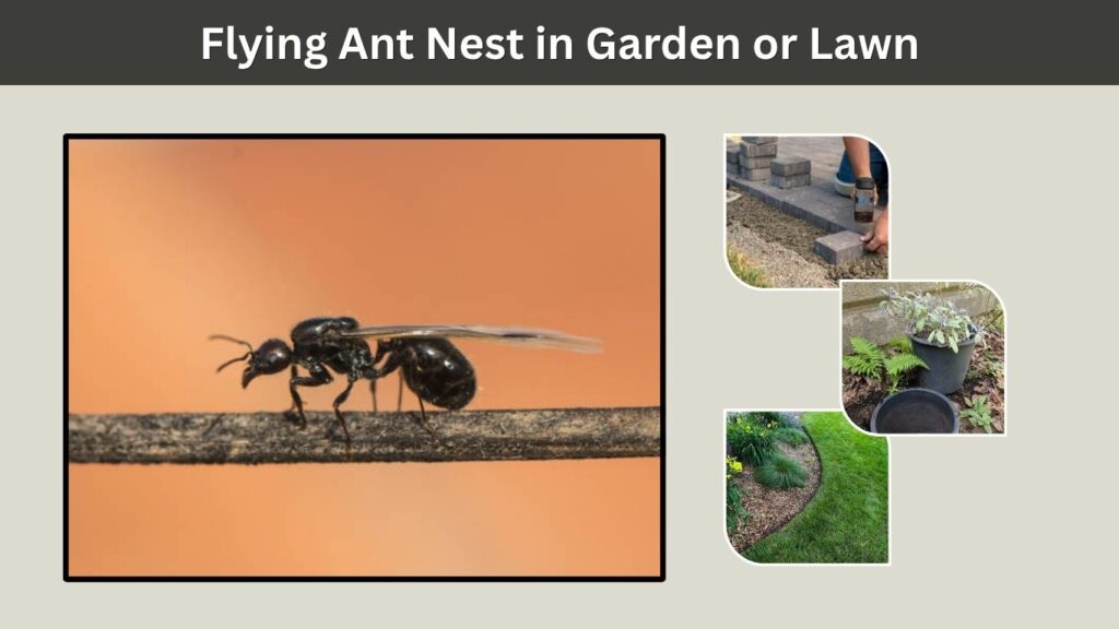 Flying Ant Nest in Garden or Lawn