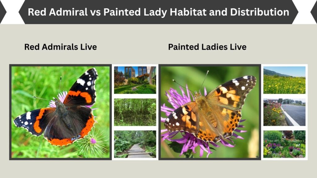 Red Admiral vs Painted Lady Habitat and Distribution