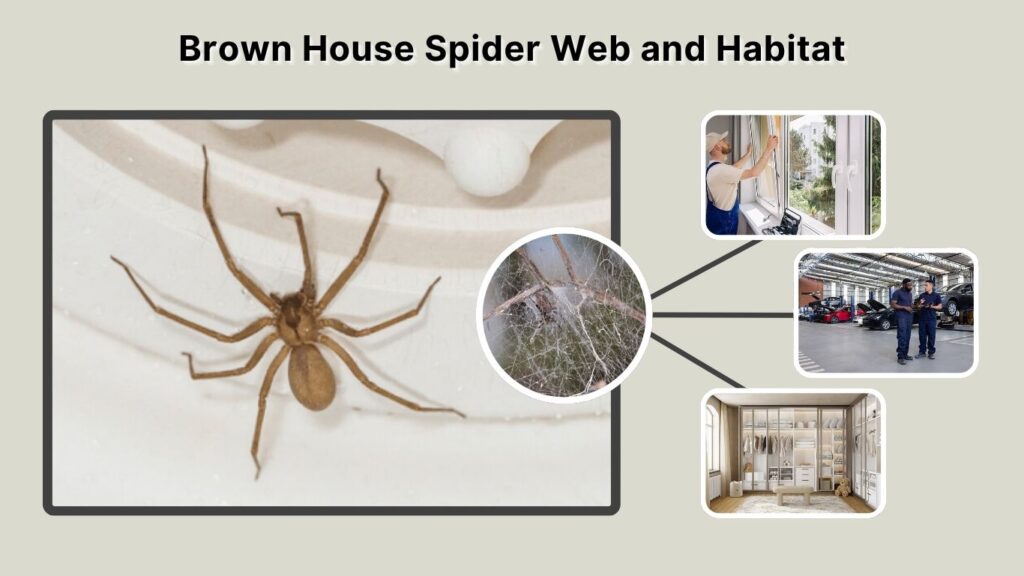 Brown House Spider Web and Habitat