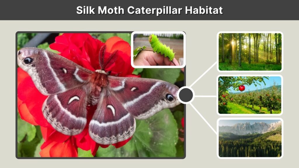 Silk Moth Caterpillar Habitat