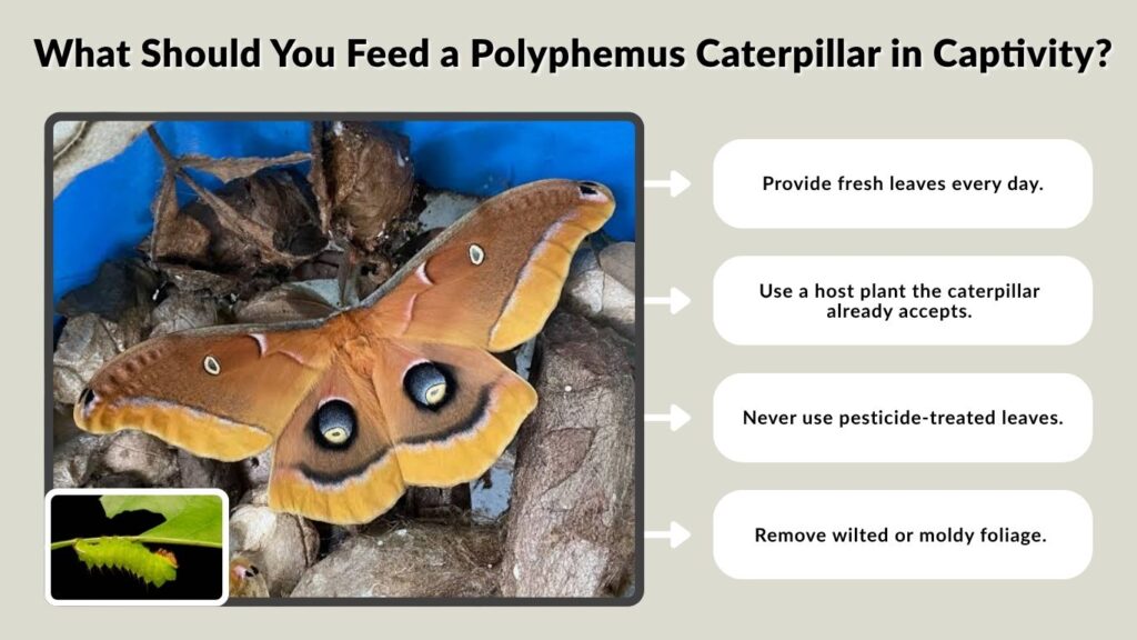 What Should You Feed a Polyphemus Caterpillar in Captivity?