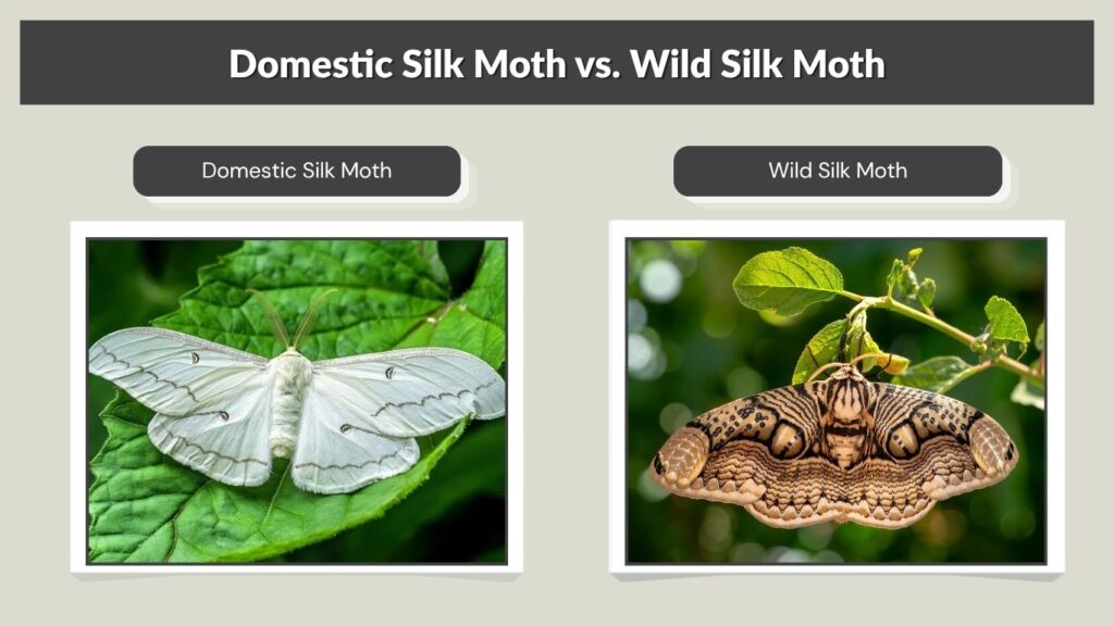 Domestic Silk Moth vs. Wild Silk Moth