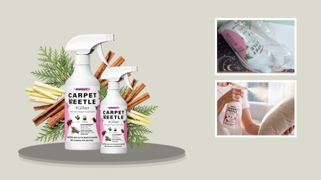 Migdracy Carpet Beetle Repellent Spray – Cedarwood Essential Oil Blend (16 oz)