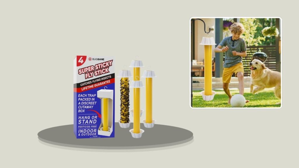 BugBane Sticky Indoor Flying Insect Trap – 4 Pack