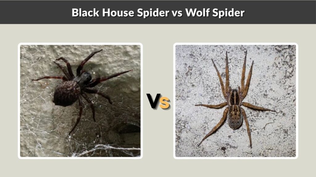 Black House Spider vs Wolf Spider