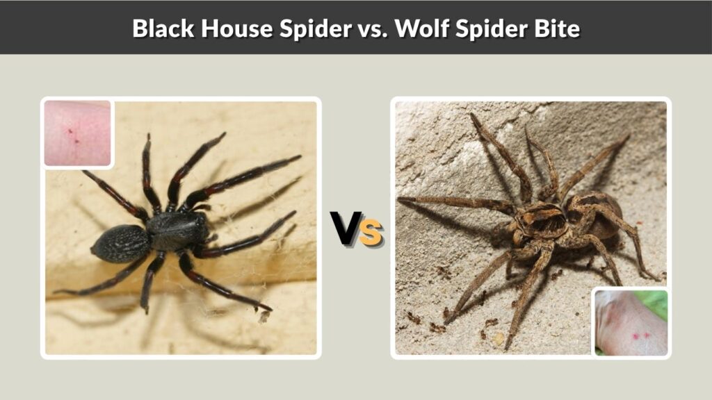 Black House Spider vs. Wolf Spider Bite