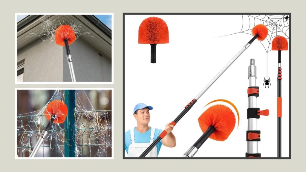 Telescopic Spider Web Cleaner with Aluminum Extension Pole