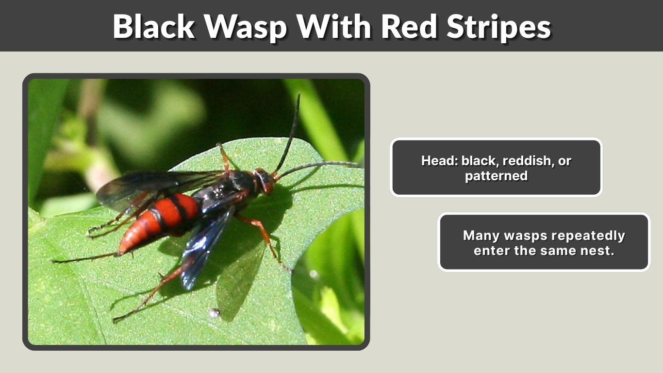 Black Wasp With Red Stripes: Identification, Sting & Types