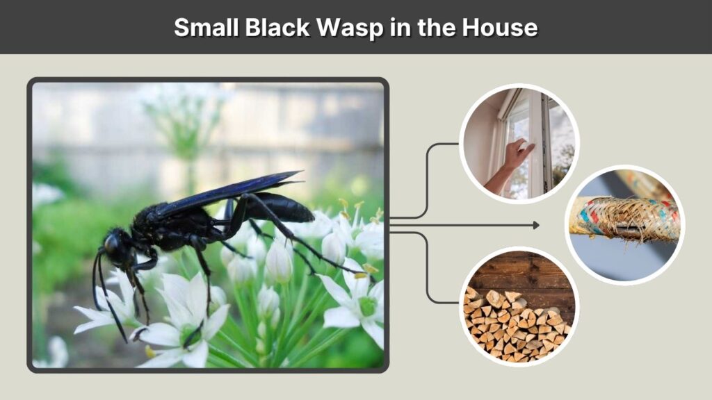 Small Black Wasp in the House