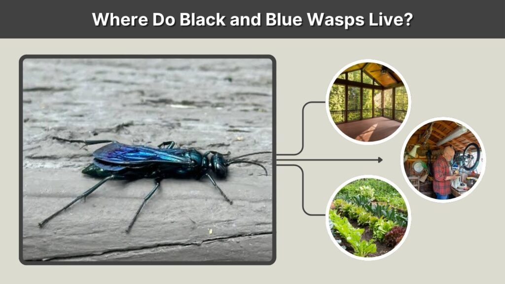 Where Do Black and Blue Wasps Live?
